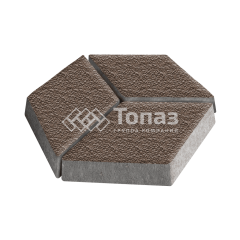 Тротуарная плитка Ромб, коричневая с мраморной крошкой, 6 см