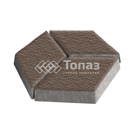 Тротуарная плитка Ромб, коричневая с мраморной крошкой, 6 см