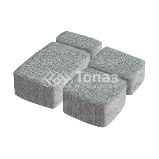 Тротуарная плитка Классико, серая на камне, 4 см