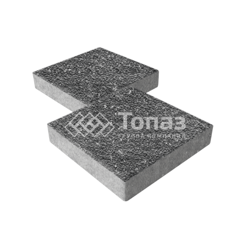 Тротуарная плитка Квадрат 400х400х60, аляска черная с гранитной крошкой