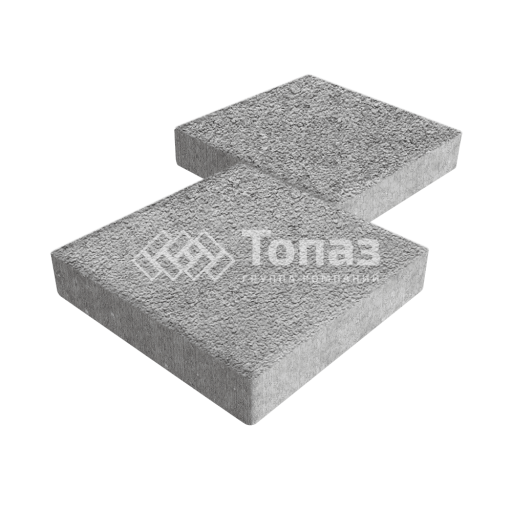 Тротуарная плитка Квадрат 300х300х60, серо-белая на камне