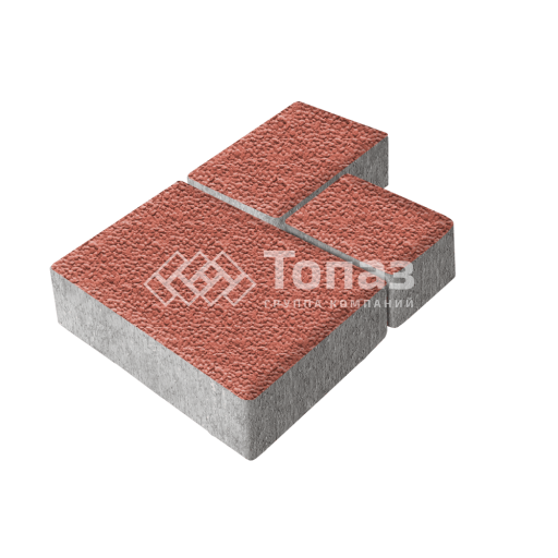 Тротуарная плитка Бергамо, красная с гранитной крошкой, 6 см