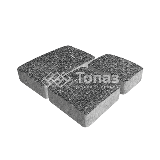 Тротуарная плитка Брук, аляска черная с мраморной крошкой, 6 см