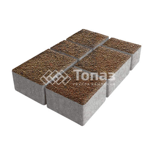 Тротуарная плитка Лэндхаус, джафар оранжевый с мраморной крошкой, 6 см