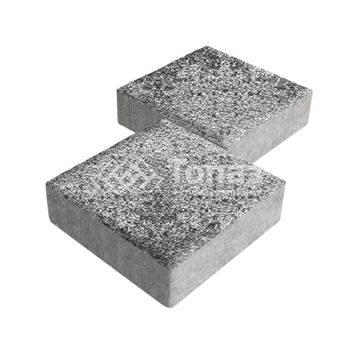 Тротуарная плитка Квадрат 200х200х40, аляска белая с мраморной крошкой