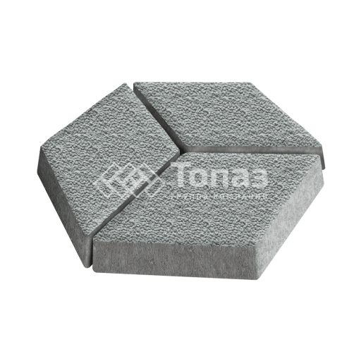 Тротуарная плитка Ромб, серая с мраморной крошкой, 6 см