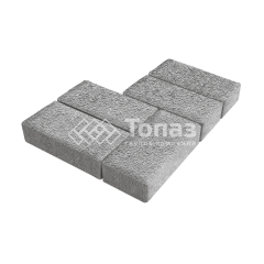 Тротуарная плитка 200х100х60, серо-белая на камне