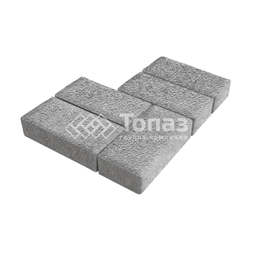 Тротуарная плитка 200х100х60, серо-белая на камне