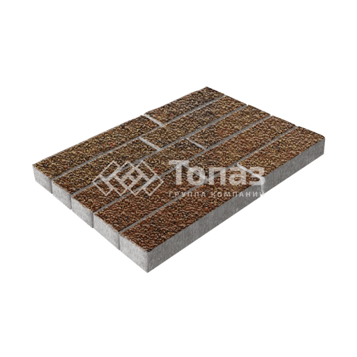 Тротуарная плитка Лукано, джафар оранжевый с мраморной крошкой, 6 см