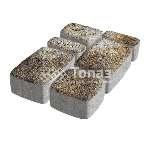 Тротуарная плитка Классико, агат желтый на камне, 4 см