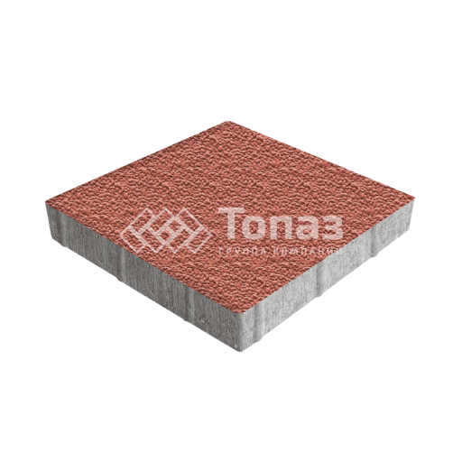 Тротуарная плитка Квадрат 500х500х70, красная с мраморной крошкой