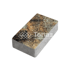 Тротуарная плитка Брусчатка, агат оранжевый, 6 см