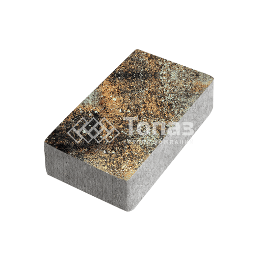 Тротуарная плитка Брусчатка, агат оранжевый, 6 см