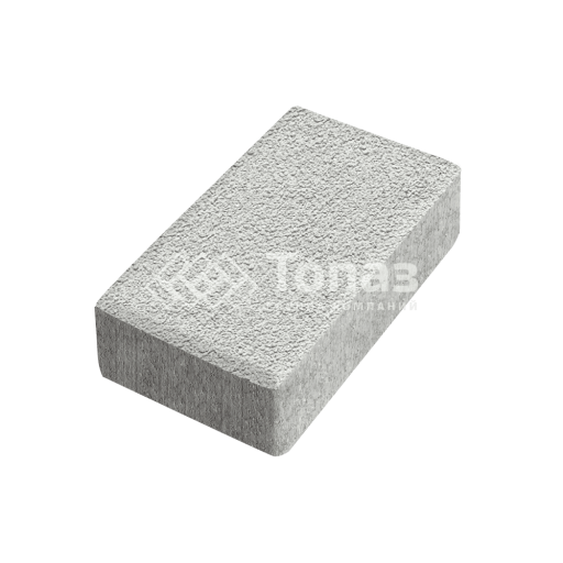 Тротуарная плитка Брусчатка, белая на камне, 6 см