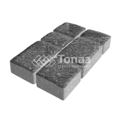 Тротуарная плитка Старый город, аляска черная с гранитной крошкой, 6 см