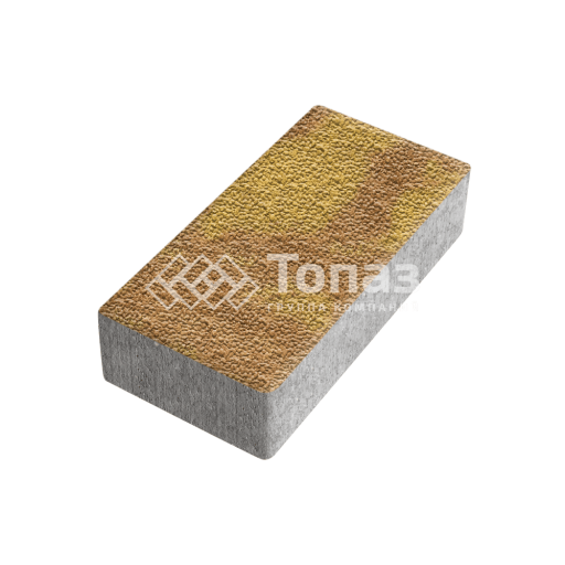 Тротуарная плитка 200х100х60, шафран с гранитной крошкой