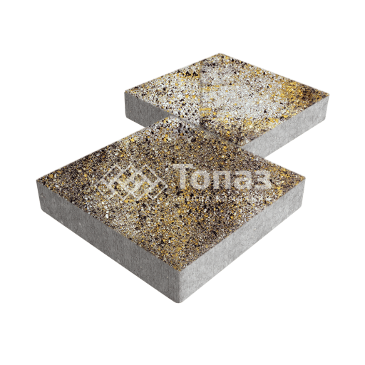 Тротуарная плитка Квадрат 300х300х60, агат желтый