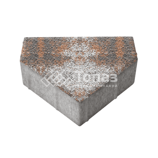 Тротуарная плитка Тиара, агат оранжевый с гранитной крошкой, 6 см