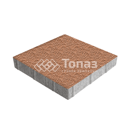 Тротуарная плитка Квадрат 500х500х70, оранжевая с мраморной крошкой