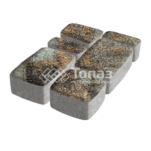 Тротуарная плитка Классико, агат кофейный с мраморной крошкой, 4 см