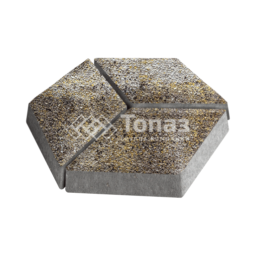 Тротуарная плитка Ромб, агат желтый с мраморной крошкой, 6 см