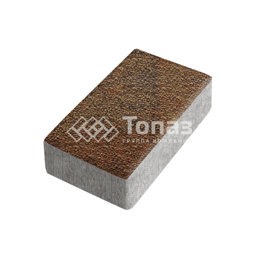 Тротуарная плитка Брусчатка, джафар оранжевый с гранитной крошкой, 10 см