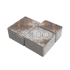 Тротуарная плитка Лэндхаус, агат оранжевый с гранитной крошкой, 8 см