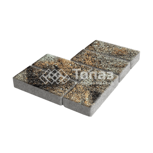 Тротуарная плитка Брусчатка, агат кофейный с гранитной крошкой, 10 см