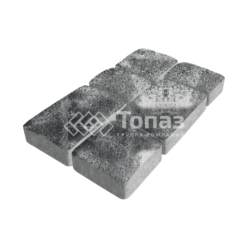 Тротуарная плитка Брук, черно-белая, 4 см