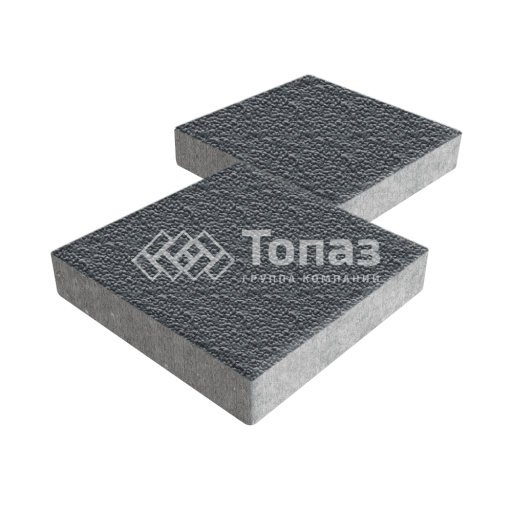 Тротуарная плитка Квадрат 500х500х70, черная с мраморной крошкой