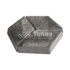 Тротуарная плитка Ромб, агат коричневый с мраморной крошкой, 6 см