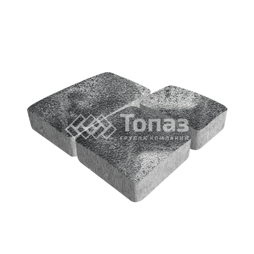 Тротуарная плитка Брук, черно-белая на камне, 4 см