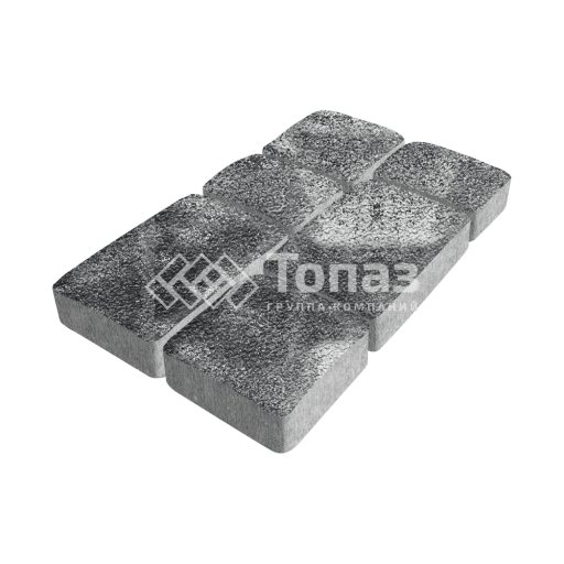 Тротуарная плитка Брук, черно-белая на камне, 4 см