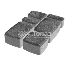 Тротуарная плитка Классико, аляска черная на камне, 4 см