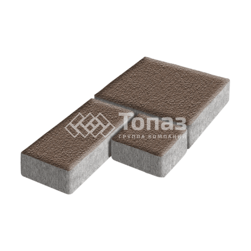 Тротуарная плитка Рубико, коричневая на камне, 6 см