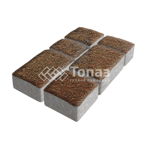 Тротуарная плитка Старый город, джафар оранжевый с гранитной крошкой, 6 см