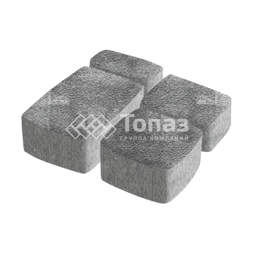 Тротуарная плитка Классико, антрацит на камне, 4 см