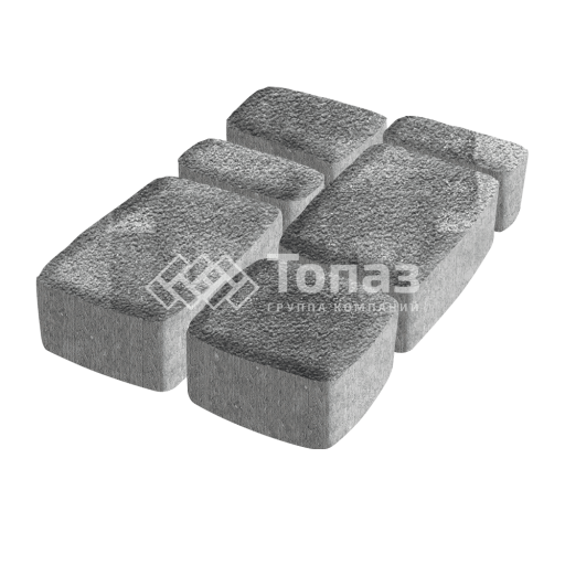 Тротуарная плитка Классико, антрацит на камне, 4 см