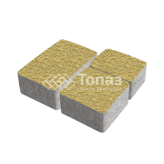 Тротуарная плитка Старый город, желтая с мраморной крошкой, 4 см