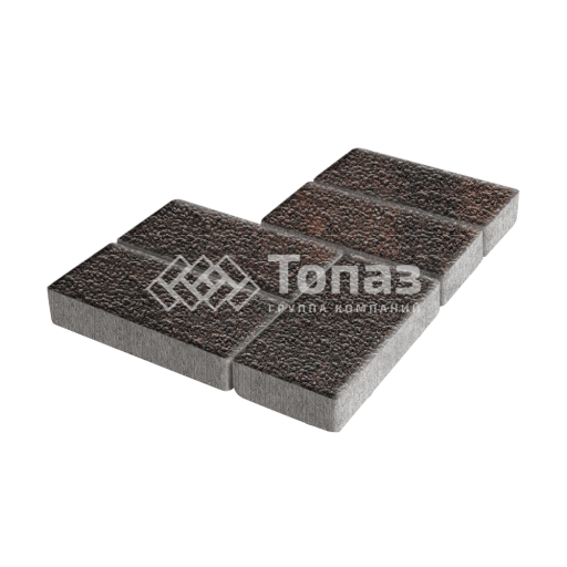 Тротуарная плитка Брусчатка, кармен с гранитной крошкой, 10 см