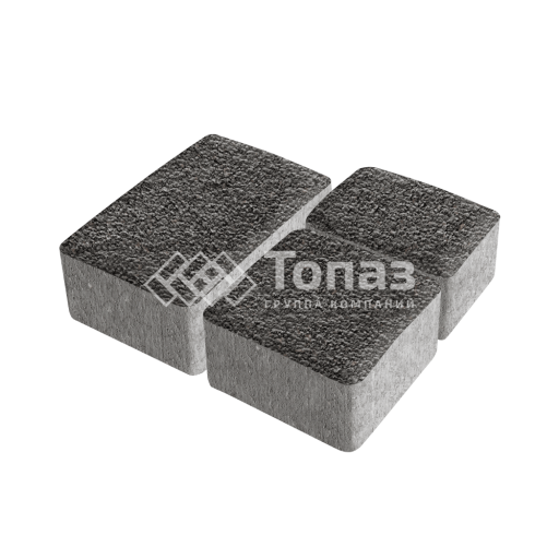 Тротуарная плитка Старый город, джафар черный с гранитной крошкой, 6 см