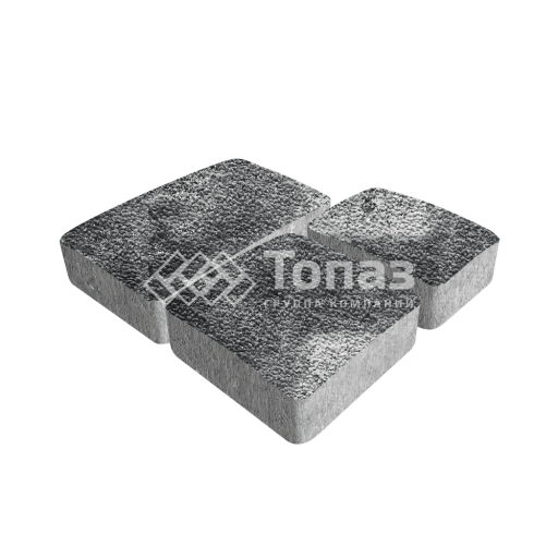 Тротуарная плитка Брук, черно-белая с мраморной крошкой, 4 см