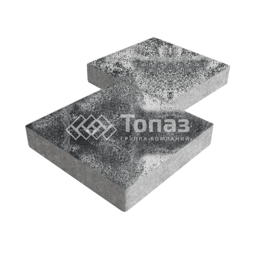 Тротуарная плитка Квадрат 500х500х70, черно-белая