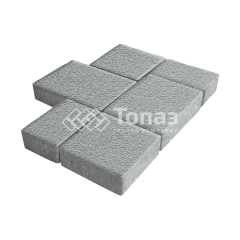 Тротуарная плитка Новый город, серая на камне, 4 см