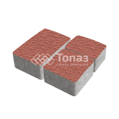 Тротуарная плитка Старый город, красная с мраморной крошкой, 4 см