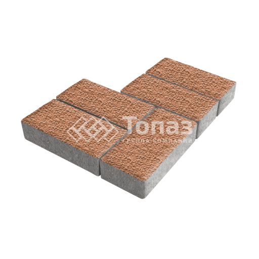 Тротуарная плитка 200х100х100, оранжевая с гранитной крошкой
