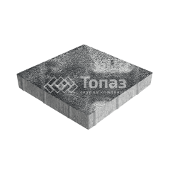 Тротуарная плитка Квадрат 500х500х70, черно-белая на камне