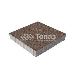 Тротуарная плитка Квадрат 400х400х60, коричневая на камне