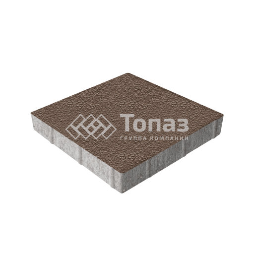 Тротуарная плитка Квадрат 400х400х60, коричневая на камне