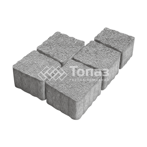 Тротуарная плитка Антик, серо-белая на камне, 4 см